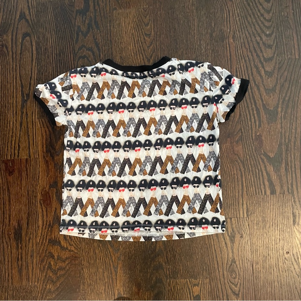 ALICE + OLIVIA Donald Robertson Willa Crazy Pants Printed crop top xs - Picture 2 of 3